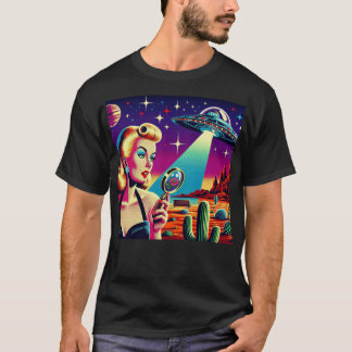 Camiseta Retro UFO Pin-Up T-Shirt