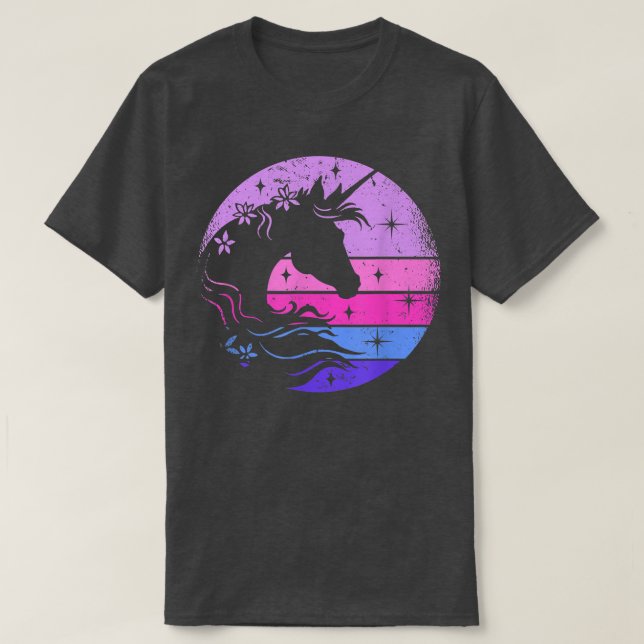 Camiseta Retro Unicorn Bling Fairytale Lover Unicorn Fantas (Frente do Design)