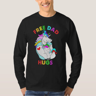 Camiseta Retro Unicorn LGBT Pai Hugs LGBT Orgulho gay Su