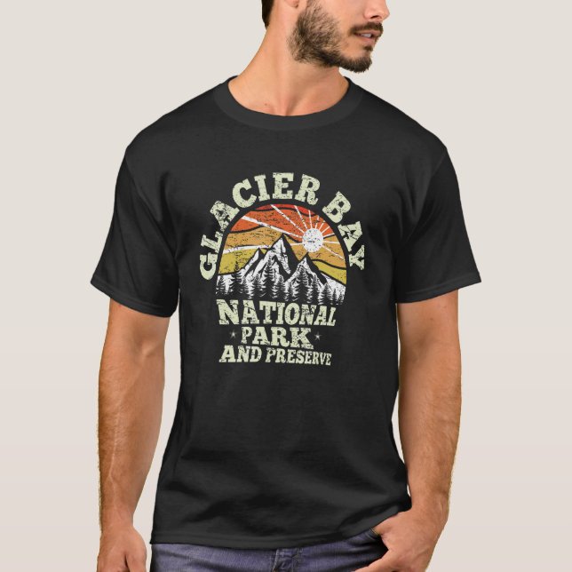 Camiseta Retro US Alaska 1980 Glacier Bay National Park e (Frente)