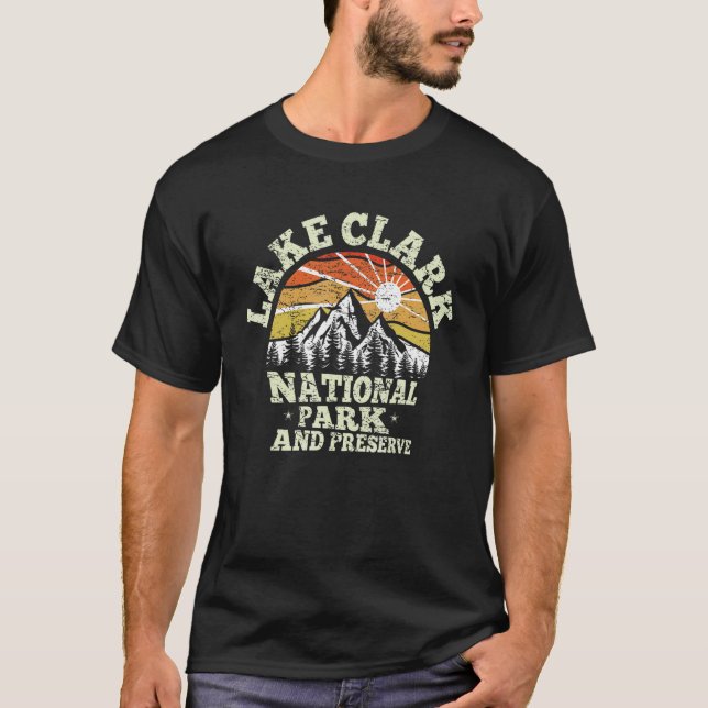 Camiseta Retro US Alaska 1980 Lake Clark National Park e (Frente)