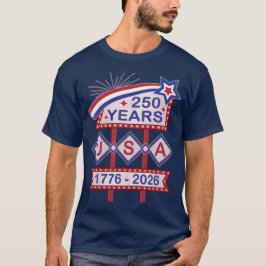 Camiseta Retro USA 250th Anniversary Marquee Sign 1776-2026
