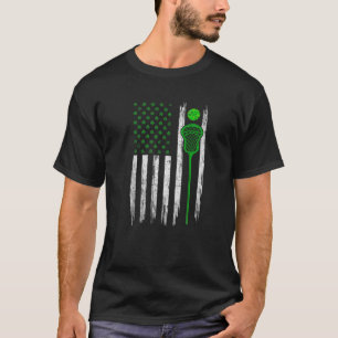 Camiseta Retro USA Flag Lacrosse Shamrock Sports Rua. Patr