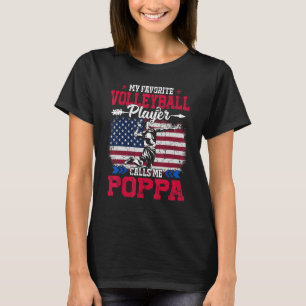 Camiseta Retro Usa Flag Voleibol Me Chama Poppa 4t