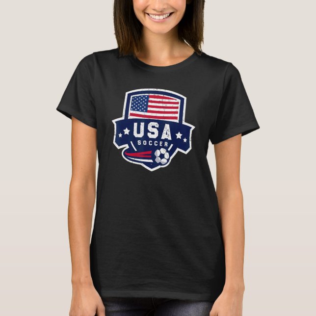 Camiseta Retro USA Soccer Team American Flag Me (Frente)