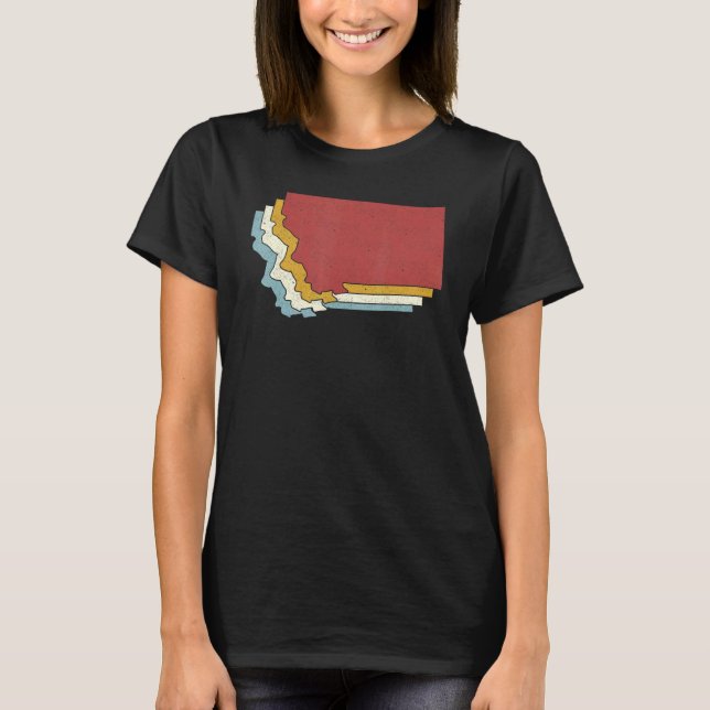 Camiseta Retro USA State   Vintage Map Montana (Frente)