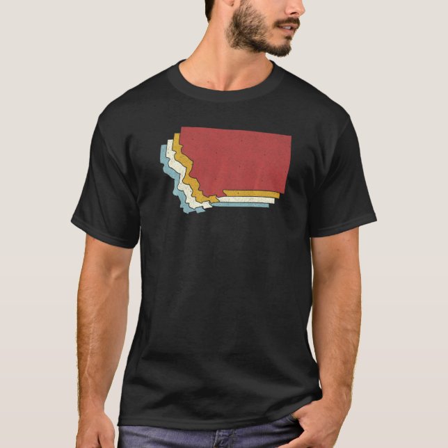 Camiseta Retro USA State  Vintage Map Montana (Frente)