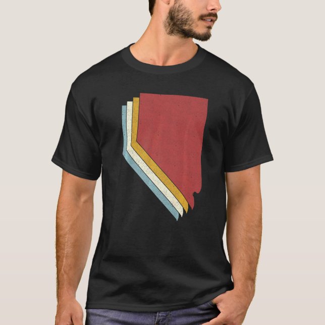 Camiseta Retro USA State Vintage Map Nevada (Frente)