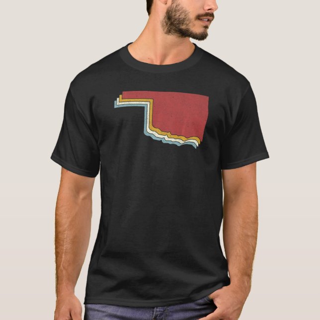 Camiseta Retro USA State Vintage Map Oklahoma (Frente)
