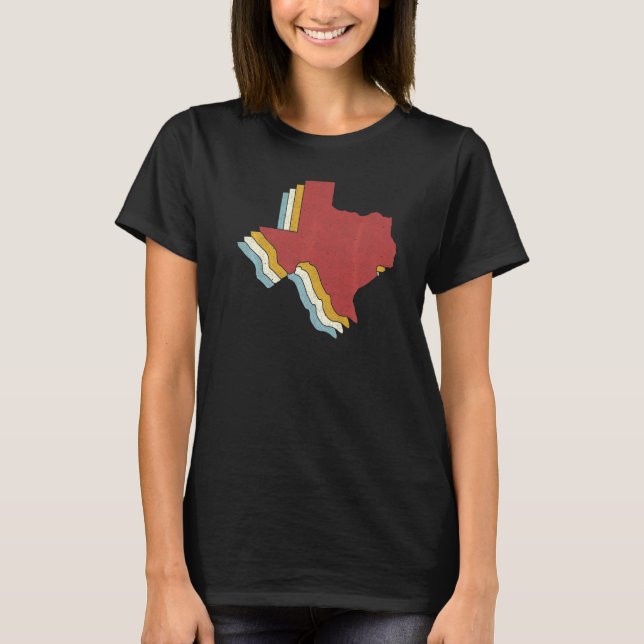 Camiseta Retro USA State  Vintage Map Texas (Frente)