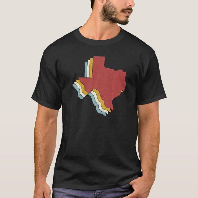 Camiseta Retro USA State  Vintage Map Texas (Frente)