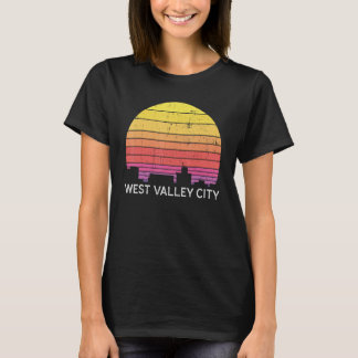 Camiseta Retro Utah West Valley City Skyline Vintage Urban
