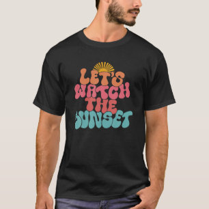 Camiseta Retro Vamos Assista A Praia Sunset Trendy Vibes Fu