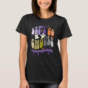 Camiseta Retro Vamos Ir Ghouls Criança Halloween Ei Boo Tri