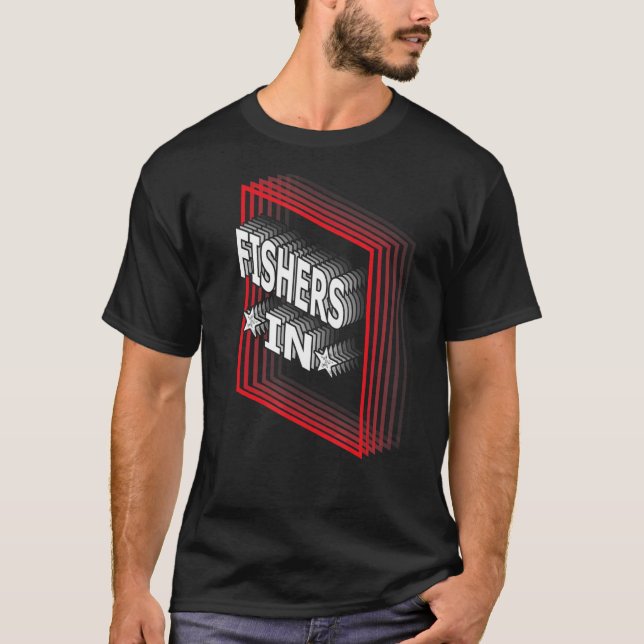 Camiseta Retro Vaporwave Fishers Indiana IN (Frente)