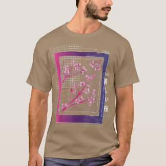 Camiseta Retro Vaporwave Japan Sakura Art Cherry