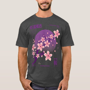 Camiseta Retro Vaporwave Sakura em Cherry Blossom Ae