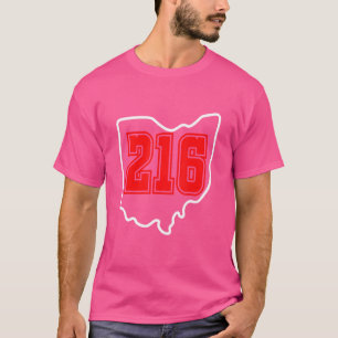 Camiseta Retro Varsity Font Cleveland 216 Area Code Ohio Ou