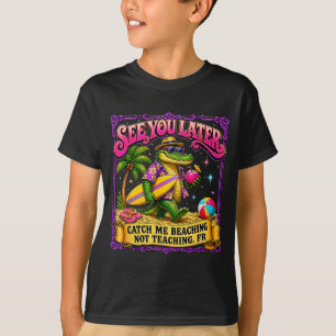 Camiseta Retro vejo mais tarde pegar encalhando não ensinan