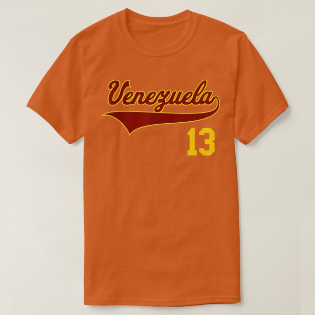 Camiseta Retro Venezuela Baseball  Vinotinto Beisbol 13  (Frente do Design)