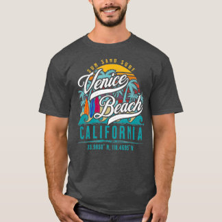 Camiseta Retro Venice Beach California Sun Palm Surf
