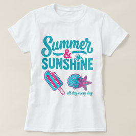 Camiseta Retro Verão & Amante da Praia Ensolarada