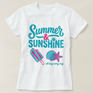 Camiseta Retro Verão & Amante da Praia Ensolarada