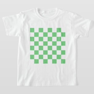Camiseta Retro Verde Tabuleiro de Xadrez Tile Y2K
