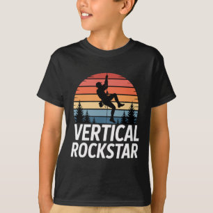 Camiseta Retro Vertical Rockstar Divertido Escalada em Roch