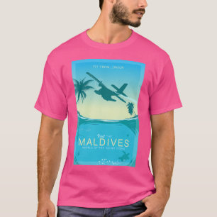 Camiseta Retro Viagem Visite As Maldivas - Pérolas Do In
