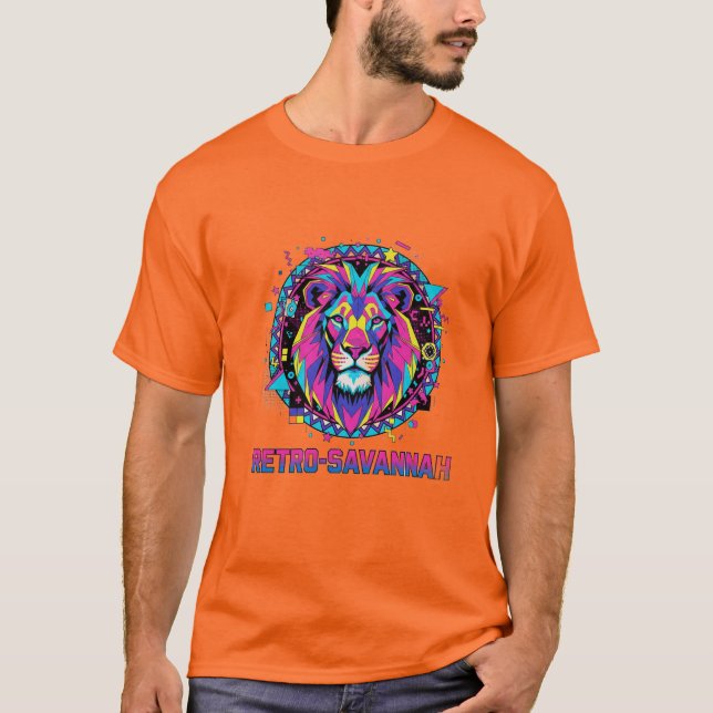 Camiseta Retro Vibe Lion** (Frente)