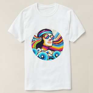 Camiseta Retro Vibes: Hobbies Groovy na Arte Pixel