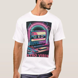 Camiseta Retro Vibes: Neon Cassette T-Shirt