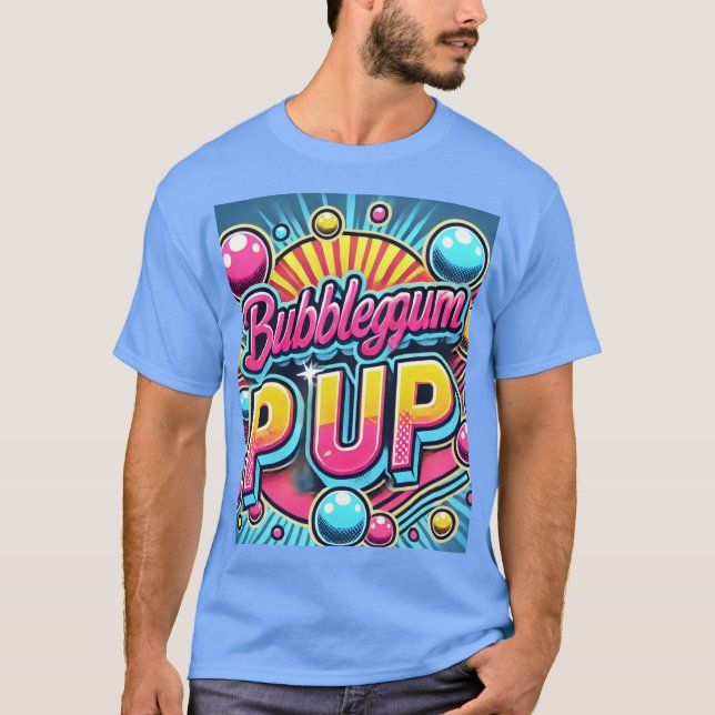 Camiseta Retro vibrante "Bubblegum Pop" Arte - Divertido (Frente)