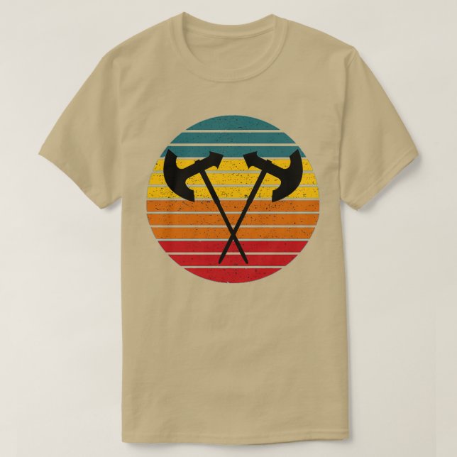 Camiseta Retro Viking Ax Batalha Ax (Frente do Design)