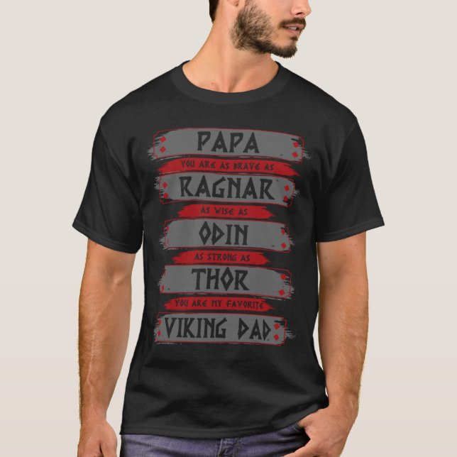 Camiseta Retro Viking Padre Ragnar Odin Thking Viking Da (Frente)