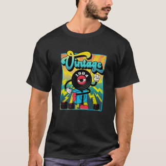 Camiseta Retro Vinil Record Doodle Funny aniversário de 40