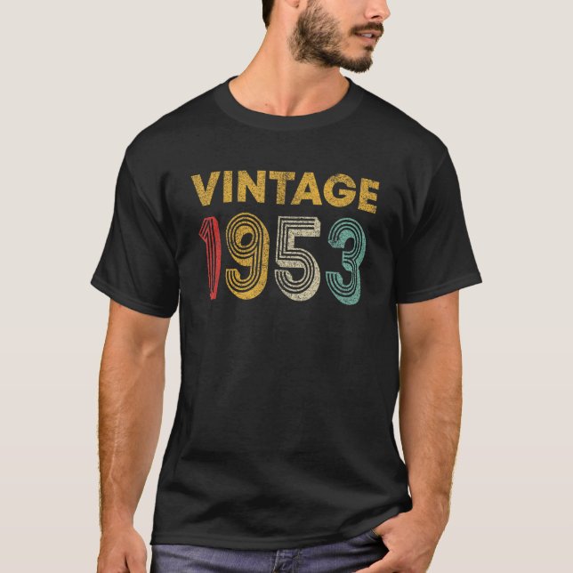 Camiseta Retro Vintage 1953, 70, Aniversário (Frente)