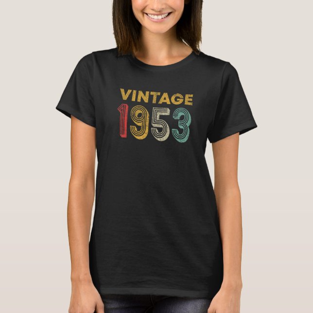 Camiseta Retro Vintage 1953, 70, Aniversário (Frente)