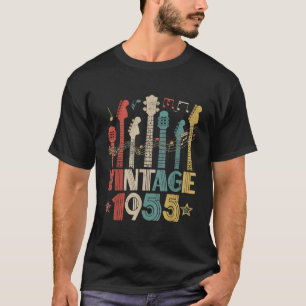 Camiseta Retro Vintage 1955 Guitar Lover 1955 Aniversário