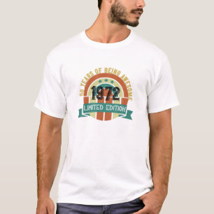 Camiseta Retro Vintage 1972 50 Anos Aniversário Do Pai