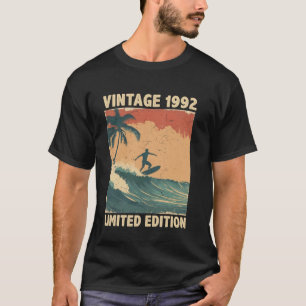 Camiseta Retro Vintage 1992 Amante de Surf Edição Limitada