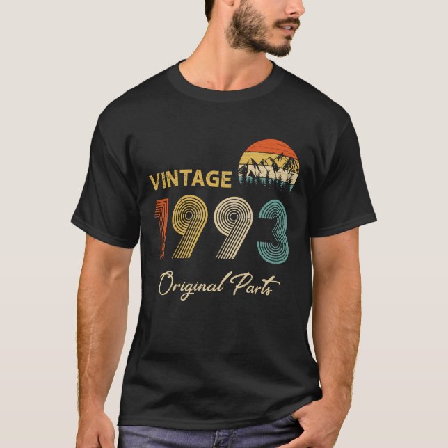 Camiseta Retro Vintage 1993 Original Parts Birthday (Frente)