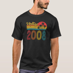 Camiseta Retro Vintage 2008, 15, Aniversário