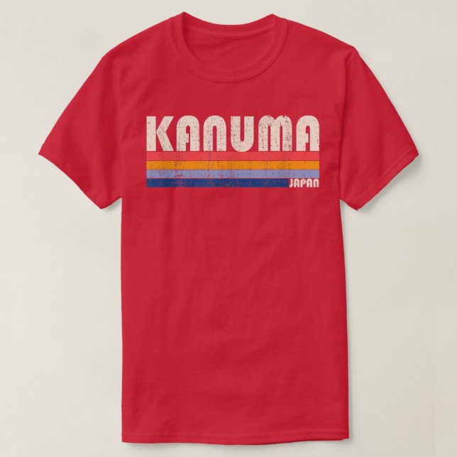 Camiseta Retro Vintage 70s 80s Estilo Kanuma, Japão (Frente do Design)
