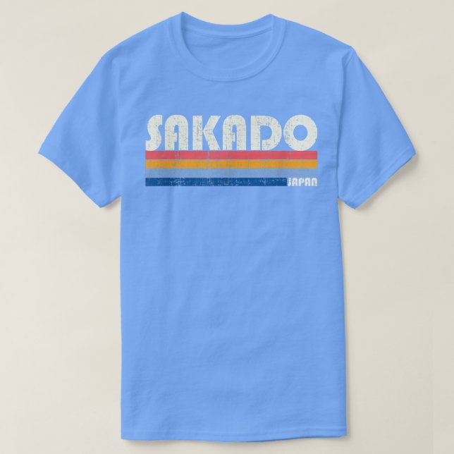 Camiseta Retro Vintage 70s 80s Estilo Sakado, Japão (Frente do Design)