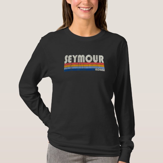 Camiseta Retro Vintage 70s Estilo 80s Seymour Indiana (Frente)