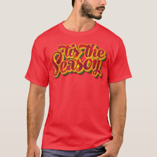 Camiseta Retro Vintage 70s Feliz Natal Esta é a estação