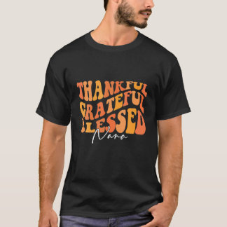 Camiseta Retro Vintage Agradeço ao Abençoado Nana Autumn Th