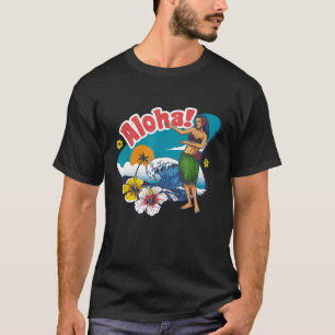 Camiseta Retro Vintage Aloha Havaí Surf Luau Dance Party G